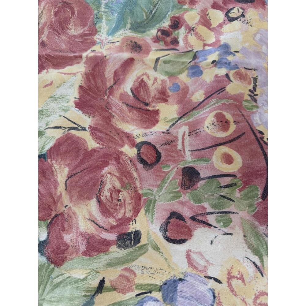 Vtg Table Runner Pastel Floral Monet Style Farmhouse Spring Summer 29x52” - Picture 3 of 9